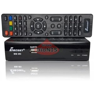 Ресивер Eurosky ES-20 цифровой эфирный DVB-T2 тюнер Youtube IPTV