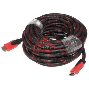 HDMI - HDMI кабель 18,2м HQ v1.4 чорний-червоний (2887)
