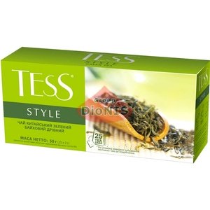 Чай зеленый TESS STYLE 25 пакетов по 2 г. без добавок