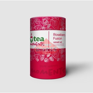 Чай черный Tea Moments Roseberry Fusion Розово-ягодный фьюжн ТУБУС 70 г листовой, клубника, каркаде, роза