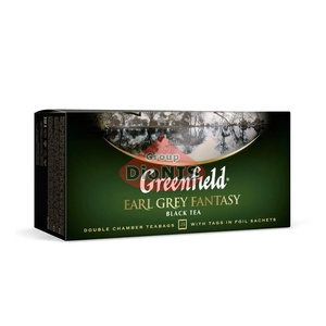 Чай черный Greenfield Earl Grey Fantasy 25 пакетов по 2 г с бергамотом, термосаше Гринфилд