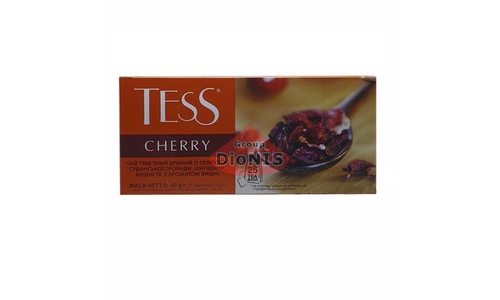 Чай травяной TESS Cherry 25 пакетов по 2 г Каркаде с шиповником и вишней - 2