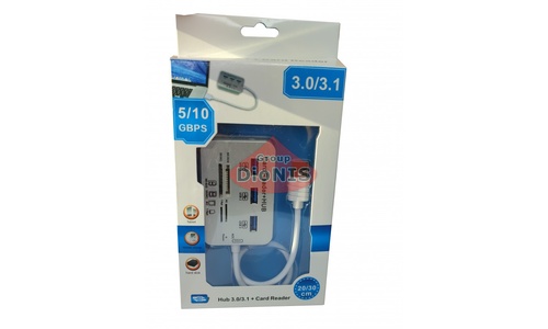 Концентратор Card Reader HUB USB Combo 3.0/3.1 USB/MS/MS Pro DUO/SD/M2/MMC/MicroSD - 1