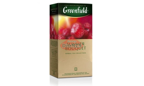 Чай травяной Greenfield Summer Bouquet 25 пакетов по 2 г с малиной, Каркаде, термосаше Гринфилд - 1