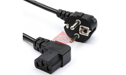Кабель питания 220V 1.5m Voltronic 0.75 мм CEE 7/7 Евровилка - IEC C13 Угловой 90 ЧЕРНЫЙ (08336) - 1