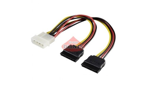 Кабель Переходник-делитель питания Molex 4 pin - 2*SATA 15 pin 20см (00785) - 1