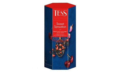 Чай смесь черного и зеленого TESS SWEET SENSATION 70 г листовой, подарочный Тубус Премиальная коллекция - 1
