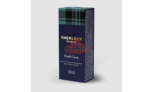 Чай чорний Sherlock Secrets Earl Grey Ерл Грей 25 пак по 2 г зі смаком бергамоту та лимону - 1
