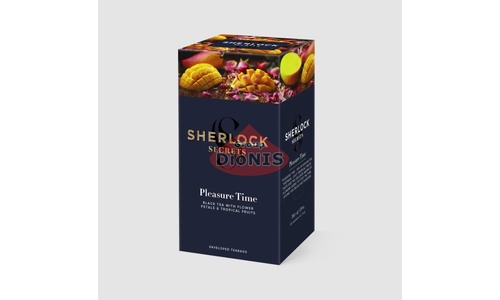 Чай черный Sherlock Secrets Pleasure Time Плеже Тайм 22 саш по 1.8 г цветы розы, апельсин, тропические фрукты - 1