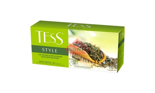 Чай зеленый TESS STYLE 25 пакетов по 2 г. без добавок - 1