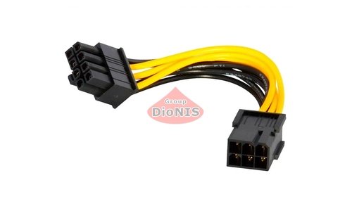 Кабель-перехідник 6 pin - 8 pin 15см Voltronic для живлення відеокарти (23338) - 1