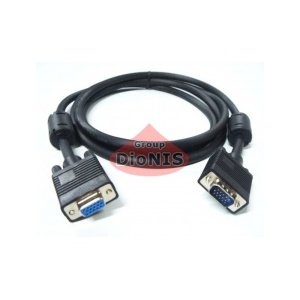 Кабель VGA 1.5m папа-папа 1 феррит черный (09063)
