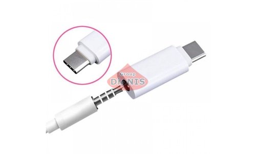 Перехідник Type-C тато на Jack 3.5mm для навушників мама KIN KY-195 White 31466 - 4