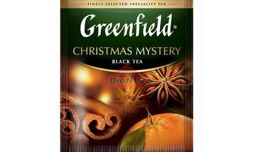 Чай черный Greenfield Christmas Mystery 100 саш по 1.5 г с пряностями и ароматом цитрусовых ХоРеКа - 1