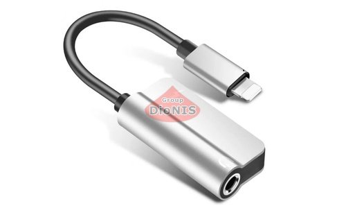 Переходник 2 в 1 Lightning to Jack 3.5mm to Lightning MY032 Silver разветвитель для наушников и зарядки 19773 - 1