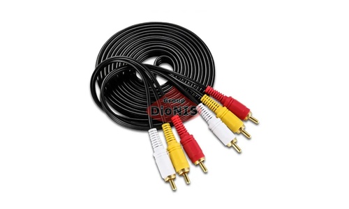 Кабель 3RCA-3RCA 3.0м Латуные тюльпаны AV Audio-Video - 1