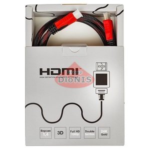 HDMI - HDMI кабель 1,5м GTX v1.4 Чорний/Червоний (7296) Оригінал