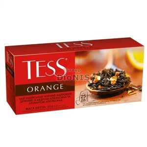 Чай черный TESS ORANGE 25 пакетов по 1.5 г с цедрой и ароматом апельсина