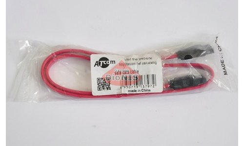 Кабель SATA 7 pin - SATA 7 pin 50см ATCOM красный (3797) - 2