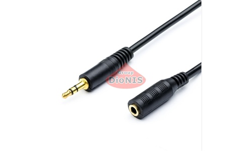 Удлинитель Audio DC 3.5 папа-мама 1.8м ATCOM Stereo Jack Black(16847) - 1