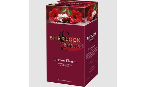 Чай фруктово-трав'яний Sherlock Secrets Berries Charm Ягідний Шарм 22 саш по 1.6 г каркаде, малина, вишня, шипшина - 1