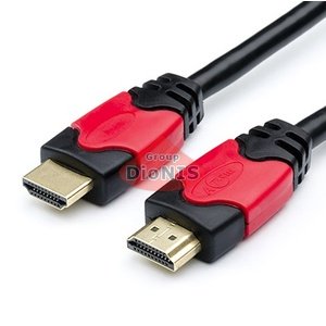 HDMI - HDMI кабель 1,0м ATCOM Ultra High Speed Full HD/4K/3D v1.4 Red/Gold блістер (14942)