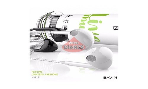 Наушники Bavin HX816, Вкладыши, Микрофон, White, bох, 3.5 мм (mini-Jack) (07114) - 1