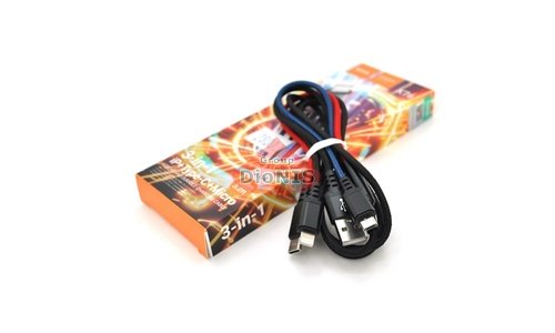 Кабель USB 2.0 Combo 3 in 1 Lightning/microUSB/Type-C 1.0м 2A HOCO X76 BOX 28003 - 1