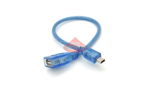 USB - USB mini кабель 0.3 м Синій Voltronic OTG перехідник 27289 - 1