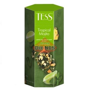 Чай зелений TESS TROPICAL MOJITO 70 г листовий, подарунковий Тубус Преміальна колекція