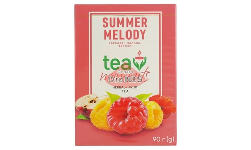 Чай фруктово-ягодный Tea Moments Summer Melody Летняя Мелодия 90 г листовой Каркаде, Малина, Яблоко - 1