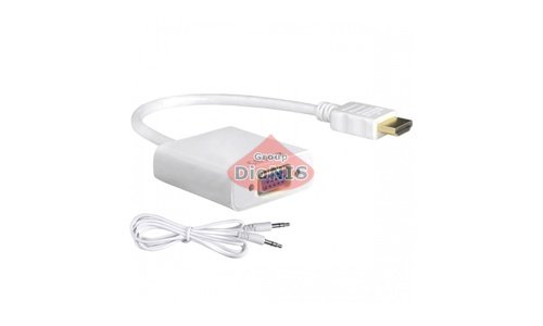 Конвертер HDMI на VGA + audio кабель Белый FullHD - 1