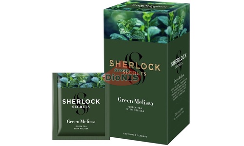 Чай зеленый Sherlock Secrets Green Melissa Зеленая Мелисса 22 саш по 1.8 г - 2