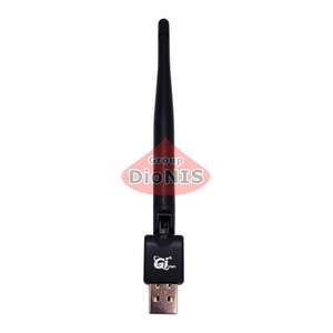 Адаптер USB WiFi GI HD Slim (на чипе 7601) 3 dBi antenna ORIGINAL (150 мм) 150 Мбит/с Сетевой адаптер b/g/n