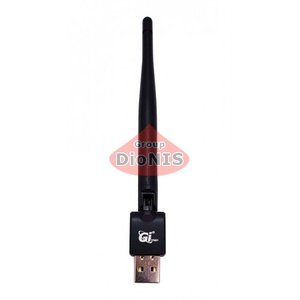 Адаптер USB WiFi GI HD Slim (на чипе 7601) 3 dBi antenna ORIGINAL (150 мм) 150 Мбит/с Сетевой адаптер b/g/n
