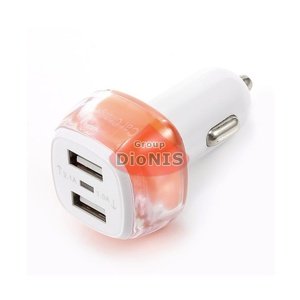 АЗУ CIYOCORPS ES-01 Orange 12V-USB, 5-5.5V, 2*USB, 1A/2.1A,  Автомобильное зарядное устройство для Смартфонов и Планшетов (16990)