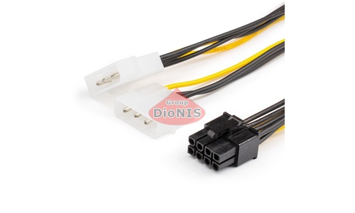 Кабель-перехідник 8 pin - 2*Molex 4 pin 15см ATCOM для живлення відеокарти (8604) - 1