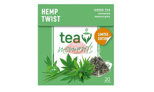Чай зеленый Tea Moments Hemp Twist Конопляный твист 20 пирамидок по 1.8 г с лемонграссом и коноплей - 2
