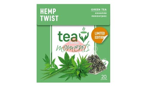Чай зелений Tea Moments Hemp Twist Конопляний Твіст 20 пірамідок по 1.8 г з лемонграсом та коноплею - 2