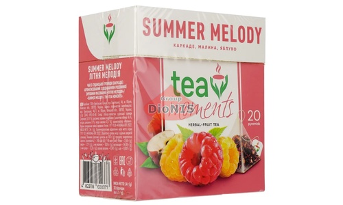 Чай фруктово-ягодный Tea Moments Summer Melody Летняя Мелодия 20 пирамидок по 1.7 г Каркаде, Малина, Яблоко - 2