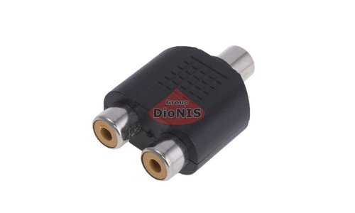 Cпліттер RCA мама / 2RCA мама Black пластик 09997 - 1