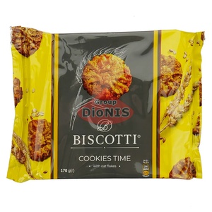 Печенье песочно-отсадочное Cookies Time с овсяными хлопьями 170 г Biscotti Кукис тайм