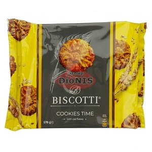 Печенье песочно-отсадочное Cookies Time с овсяными хлопьями 170 г Biscotti Кукис тайм
