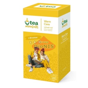 Чай черный Tea Moments Warm Care Теплая забота 22 саш по 1.8 г Витамины, мята, эхинацея, лимон