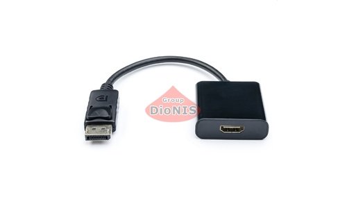 Конвертер Display Port папа на HDMI мама 10cm ATCOM Black FULL HD 16852 - 1