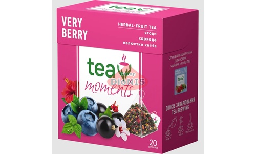 Чай фруктово-ягодный Tea Moments Very Berry Настоящий Ягодный 20 пирамидок по 1.7 г - 1