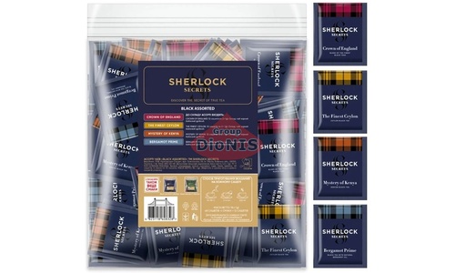 Набор чая Sherlock Secrets Black assorted Черный в ассортименте 48 сашетов 4 вкуса по 12 шт - 1