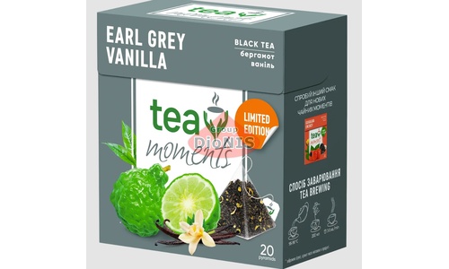 Чай черный Tea Moments Earl Grey Vanilla Эрл Грей Ваниль 20 пирамидок по 1.8 г - 1