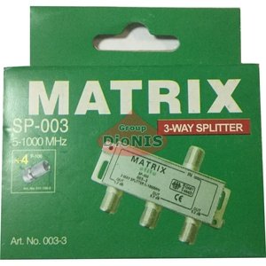 Splitter 3-WAY MATRIX SP-003 5-1000 MHZ Делитель Разветвитель 1/3 эфирное, кабельное ТВ