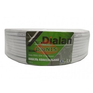 Кабель телевізійний коаксіальний DIALAN RG-6U 1.02+32/0.12 Econom Білий 75 Ом (Пог.м) CCS (003449)